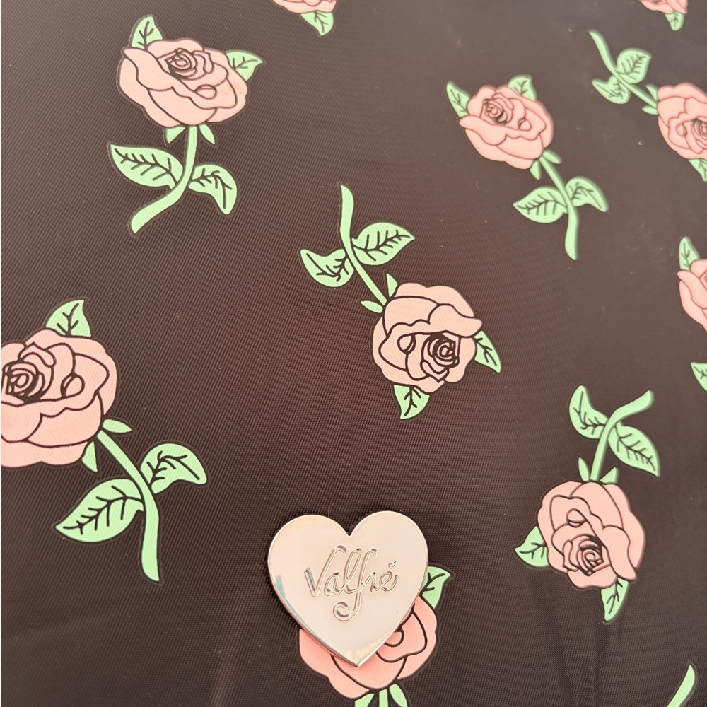Valfré Rose Print Padded 15” Laptop Sleeve Case Black Pink Limited Edition